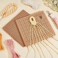 thumbnail image 5 of Tan Macrame Project Board Cork Backing Board for DIY Weaving Square Hand Weaving Board Double Sided Grid Large Cork Board for DIY Braiding Bracelets Hair Braids Wigs Rope Knot Work, 5 of 6