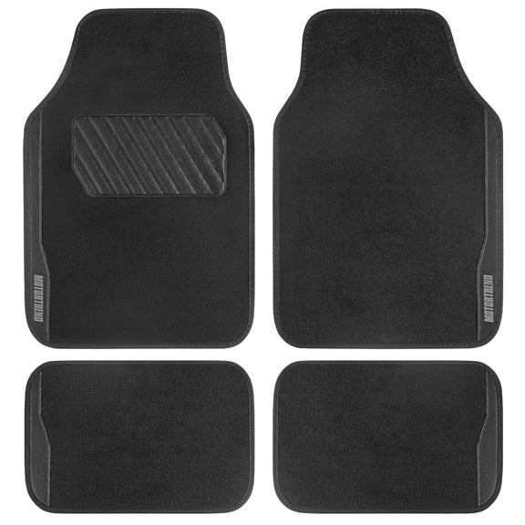 MotorTrend SpeedSeries Carpet Car Floor Mats Set - Universal Fit for Cars, Trucks, SUVs, Vans - Set of 4, Black Car Mats Car Carpet Mats
