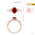 thumbnail image 5 of ANGARA Lab Grown 1.25 Ct Nature-Inspired Ruby Engagement Ring with Leaf Motifs for Women in 14K Rose Gold (Size-8x6mm) | July Birthstone, Anniversary, Jewelry Gift for Women | Lab-Grown Ruby Ring, 5 of 7