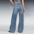 thumbnail image 6 of QUNYINEY Casual Women Jeans Baggy Mid Rise Wide Leg Blue Denim Pants Loose Fit with Pockets Jeans, 6 of 9