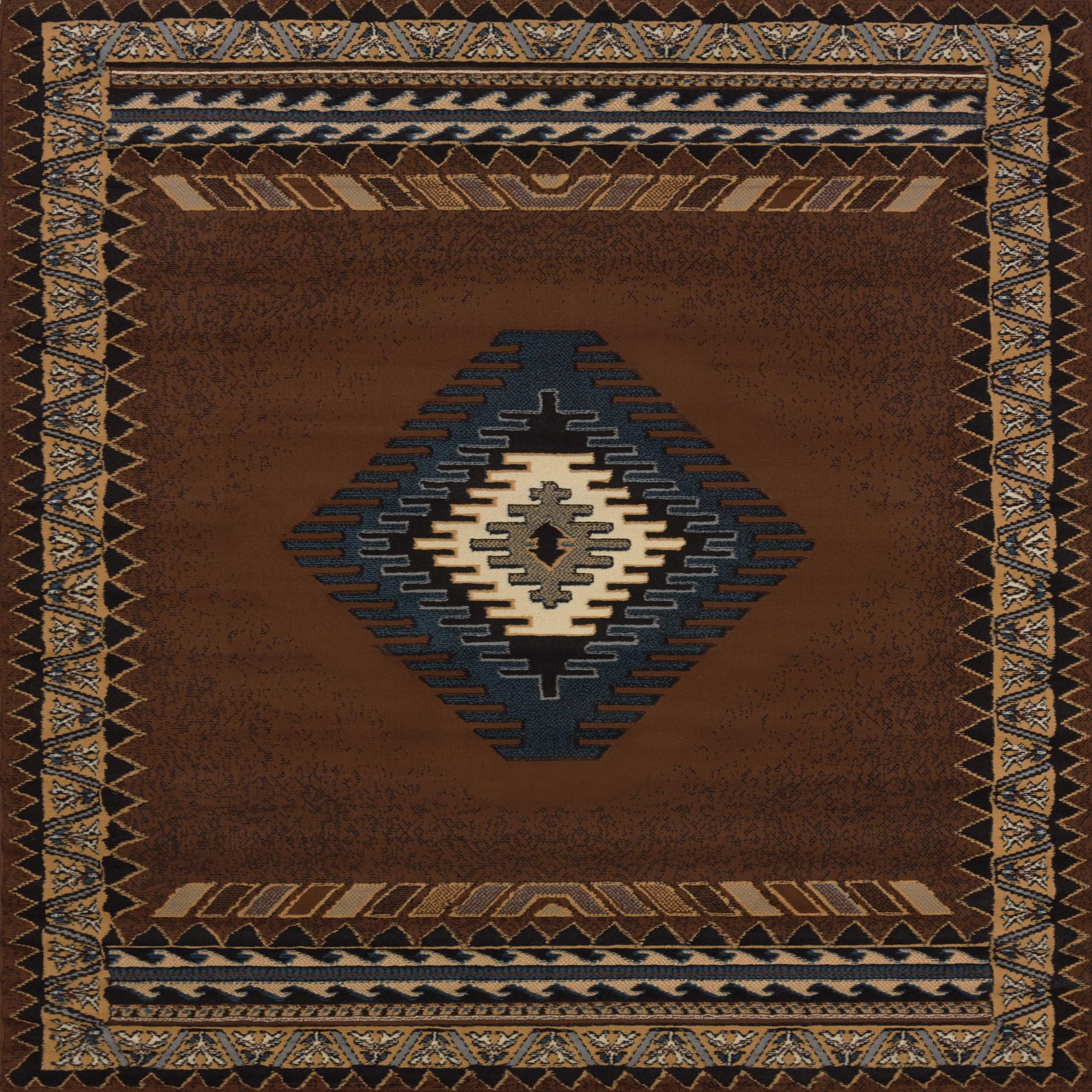 United Weavers Brunswick Avalon Southwestern Border Runner Rug, Brown, 1'11" x 7'4"