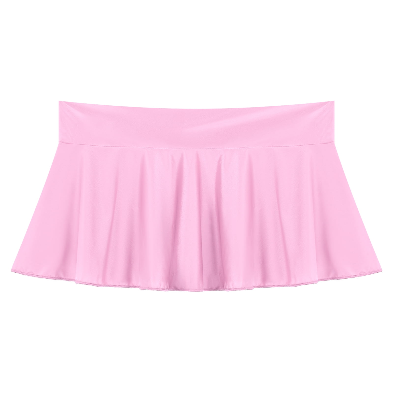 【WOOHWA】24SS★ LILI FLARE SK TiaoBug Women's Shiny Glossy Flared Mini Skater Skirt Solid