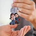 thumbnail image 3 of Personalized Acrylic Couple Keychain - Valentine's Day Gift for Lovers, Anniversary Wedding Present for Him Her Wifey Hubby, 3 of 8