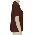 thumbnail image 6 of pstuiky Womens Shirts Short Sleeve Loose Casual Blouses Solid Tops Collared Short Sleeve Shirts with Button Basic Shirts for Women Up to 65% Off Brown L, 6 of 8