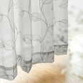 thumbnail image 4 of Curtainking Sheer Curtains for Living Room Embroidered Leaf Window Curtains 63 inch Length light Filtering Drapes Bedroom Rod Pocket 2 Panels Grey, 4 of 7