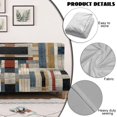 thumbnail image 6 of ZIATUBLES Geometric Color Blocks Stretch Sofa Slipcover Armless Futon Cover, Elastic Couch Cover Furniture Protector Dustproof Washable for Living Room Bedroom, 6 of 9