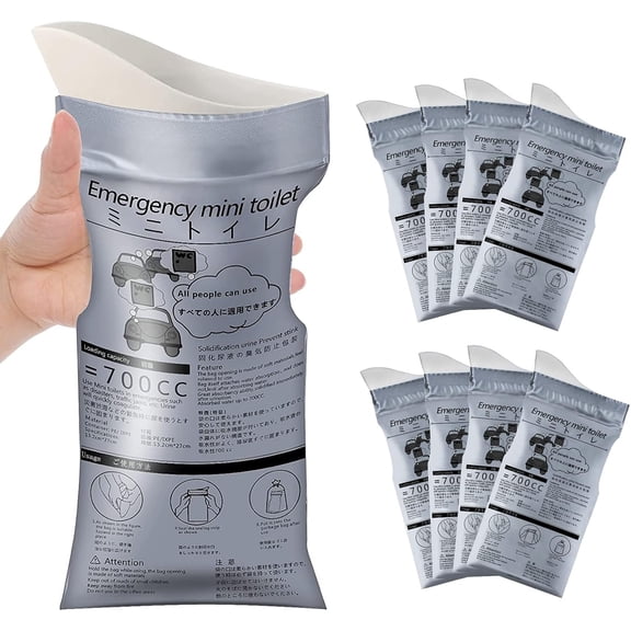 XIRQI Disposable Emergency Urinal Bag,8/12/20/24 Pack Portable Camping Pee Bags,Travel Pee Bags,Traffic Jam Emergency Portable Urine Bag,Vomit Bags,For Men Women Kids Children Patient