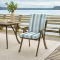 thumbnail image 4 of ARDEN Outdoor Dining Chair Cushion 20 x 20, Water Repellent, Fade Resistant 20 x 20, French Blue Linen Stripe, 4 of 5