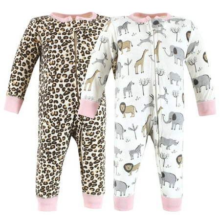 

Hudson Baby Infant Girl Cotton Sleep and Play Safari Leopard 6-9 Months