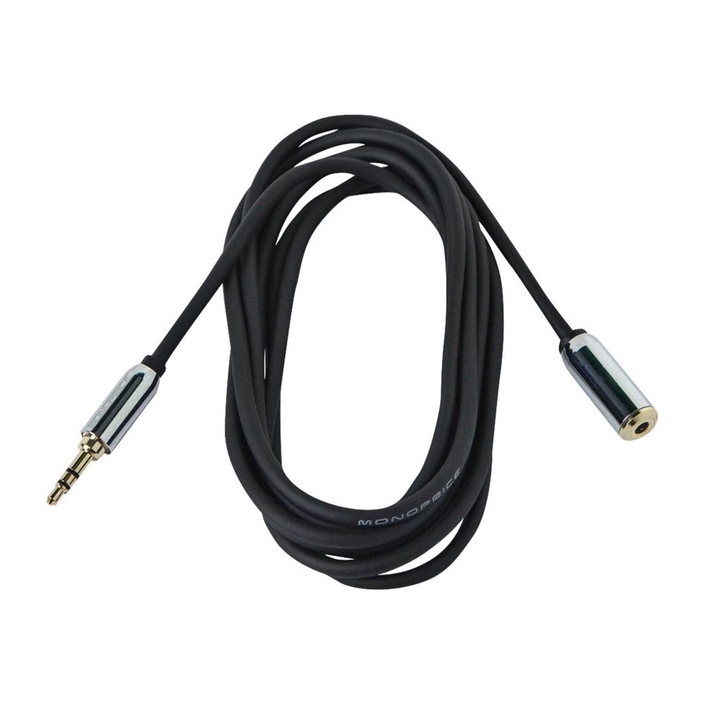 Monoprice Audio Cable 6 Feet Black 3.5mm Male Plug to 3.5mm