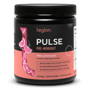 مكمل ما قبل التمرين Legion Athletics Pulse، توت أزرق، محلى بشكل طبيعي بدون إضافة سكر، 350 مجم كافيين، 20 وجبة، مسحوق طاقة وتركيز عالي الأداء