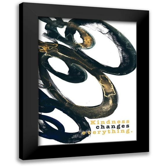 JMB Designs 11x14 Black Modern Framed Museum Art Print Titled - Kindness Changes Everything