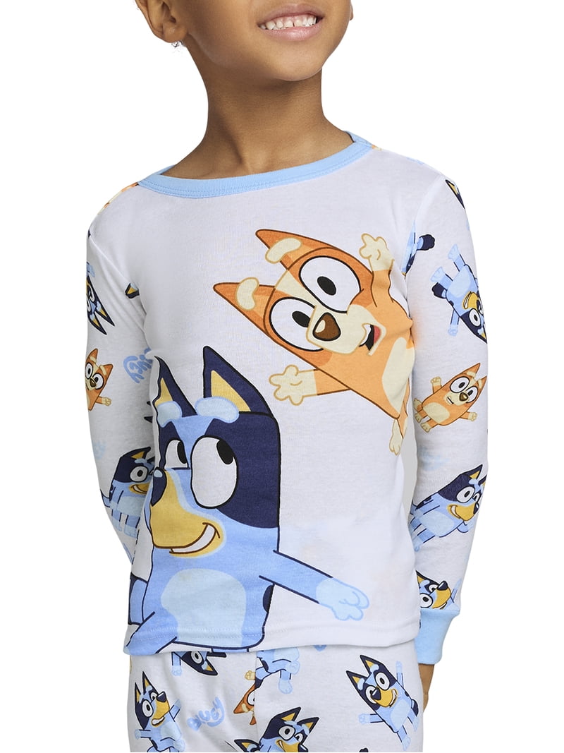 Pigiama Bambini Bluey 2 Pezzi - Maglia A Maniche Lunghe E Pantaloni, Cotone Morbido, Età 2-8 Anni