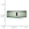thumbnail image 5 of Titanium Grooved Edge 8mm Mens Wedding Ring Size 10, 5 of 8