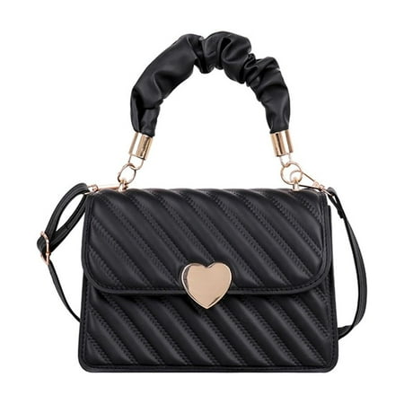 Crossbody Bags for Women  Shoulder Bag for Women  Women s Top Handle Button Flap PU Leather Square Handbags Crossbody Bags  Lightweight & Waterproof  Black