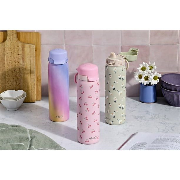 Ello Bouteille d'Eau en Acier Inoxydable Flip & Fill 32 oz, Capacité de 32oz, Couvercle Rabattable Facile à Utiliser, Pièces Sans BPA