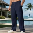 thumbnail image 5 of Hxshgdsn Mens Wide Pants Open Bottom With Pockets Elastic Waist Full Length Pants Beach Casual Holiday Navy S, 5 of 7