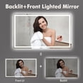 thumbnail image 2 of Eastvita 60 in x 36 in LED Bathroom Mirror with Dimmable Lights/Anti - Fog/Backlit + Front Lit/Smart Vanity Mirror with Memory Function/Shatter - Proof (Horizontal/Vertical), 2 of 6