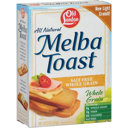 Old London All Natural Salt Free Whole Grain Melba Toast, 5 oz (Pack of 12)