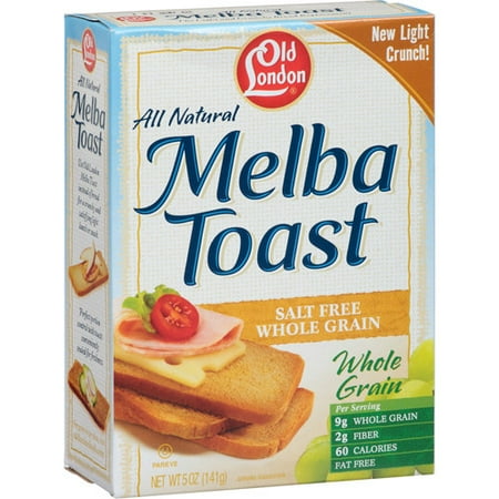 Old London All Natural Salt Free Whole Grain Melba Toast, 5 oz (Pack of 12)