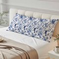 thumbnail image 4 of White Blue Spring Floral Body Pillow Covers 20"x60", Summer Botanical Hummingbird Soft Brushed Microfiber Breathable Throw Pillow Covers, Pillowcase with Zipper for Couch Sofa Bedroom Living Room, 4 of 9