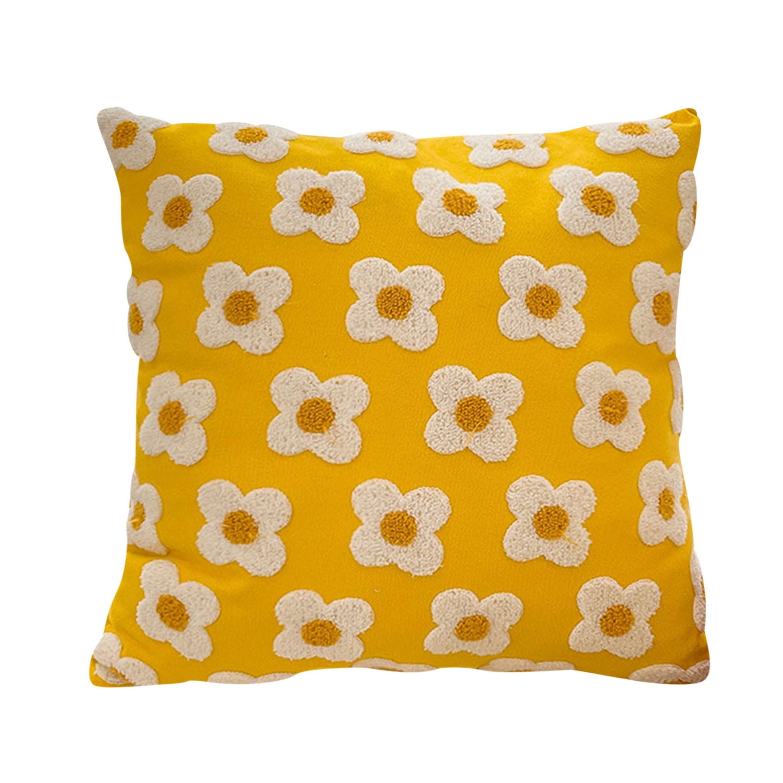 YWIYIUD 1PCS Spring Summer Pillow Cover 18x18/19.6x13.7Inch Cute Flower Jacquard Pillowcase Soft Comfortable Pillowcase Cushion Case for Couch Sofa Bed Living Room Bedroom Home Decor