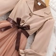 thumbnail image 5 of NAISIBABY Girls Mesh Dress, Ruffled Long Sleeve Elegant Lapel Casual Princess Dress with Belt Khaki 11-12T, 5 of 9