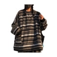 thumbnail image 4 of LMLYSoH Women Loose Striped Sweater, Adults Casual Long Sleeve Round Neck Pullover with Pocket, 4 of 9