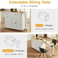 thumbnail image 2 of Rolling Kitchen Cart w/Extendable Dining Table, 81.7" Mobile Kitchen Storage Islands w/Trash Cabinet, Power Outlet, Spice Rack & Towel Rack, White, 2 of 9