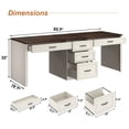 thumbnail image 5 of 81" Double Computer Desk with Charging Station, Two-Person Desk with Drawers, Rustic Farmhouse Home Office Desk for Dual Workstations, Long Writing Desk for 2 People, 5 of 9