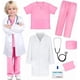 thumbnail image 1 of Disfraz De Doctor Personaje Infantil,Disfraz De Doctor Lab Cosplay Con Accesorio,Adecuado Para Cumpleaños,Fiestas,Navidad,Disfraces De Halloween,Regalos Para Niños Y Niñas.(Rosa-130cm), 1 of 3