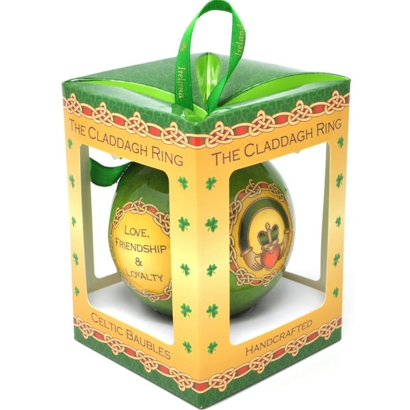 Irish Claddagh Ring Christmas Bauble Celtic Ornament in Gift Box by Royal Tara