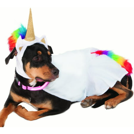 Dog Halloween Dress Up Costume Light Up Unicorn Cape With