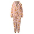 thumbnail image 5 of Unisex Adult Onesie Pajamas Cute Thickened Couples Fuzzy Long Sleeve Zip up Sleepwear Jumpsuit Matching Pjs Loungewear Pink M, 5 of 6