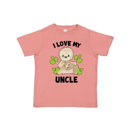 

Inktastic Cute Sloth I Love My Uncle with Green Leaves Gift Toddler Boy or Toddler Girl T-Shirt