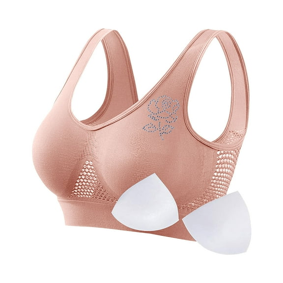 Bras for Women Non Wired Seamless Wireless Push Up Bra Comfort Support Sleep Bralettes for Womens Ladies Soft Tshirt Padded Bra Regular and Plus Size Beige XL