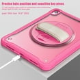 thumbnail image 6 of ELEHOLD Hybrid Rugged Case for iPad 9th/8th/7th 10.2" 2021/2020/2019, Dual-Layer Protective Heavy Duty Shockproof Case with 360° Rotatable Handstrap Foldable Kickstand Crossbody Shoulder Strap,Rose, 6 of 8