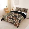 thumbnail image 3 of Erosebridal Gray Brown Camouflage Queen Duvet Cover Set for Boys Men, Camo Wolf Bedding, Black Reversible, 1 Duvet Cover and 2 Pillowcases (No Comforter), 3 of 5