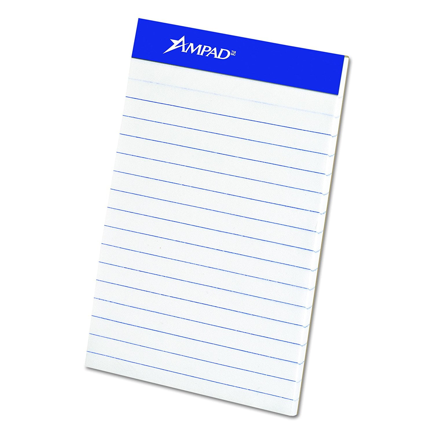 12 Pads of Ampad 20-208 Evidence 3" x 5" Narrow Perforated Writing Pads White 