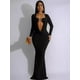 thumbnail image 4 of Vestido elegante de estilo bohemio para mujer, vestido playero de otoño-verano 2024, estilo vintage, de manga larga, con escote en V y cintura alta, 4 of 5