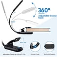thumbnail image 4 of Luz de lectura LED de 9 LED, recargable por USB, con sensor táctil, 3 colores de luz (blanco/cálido/mixto), brillo regulable, 360° de flexibilidad., 4 of 5