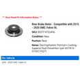 thumbnail image 2 of Rear Brake Rotor - Compatible with 2015 - 2020 GMC Yukon XL 2016 2017 2018 2019, 2 of 2