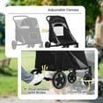 thumbnail image 6 of PawHut One-Click Foldable Dog Stroller for M L Dogs, Pet Stroller, Gray, 6 of 10