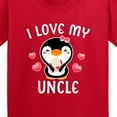 thumbnail image 4 of Inktastic I Love My Uncle with Cute Penguin and Hearts Youth T-Shirt, 4 of 5