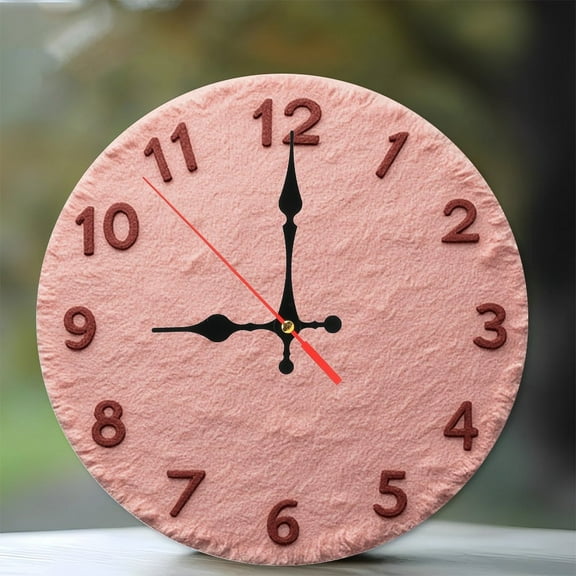 Pink Blush Clock Wall Decor Home Decor 10-Inch Silent Wooden Wall Clock, Battery Operated (AA Batteries Not Included), Artistic Home Decor