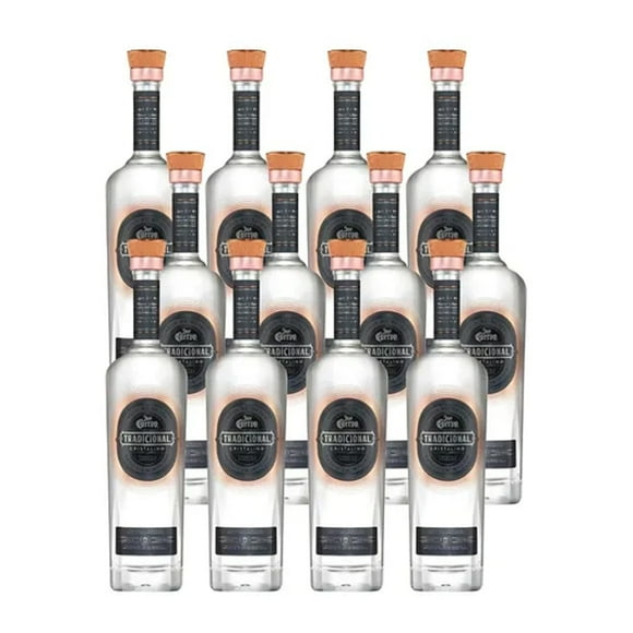 Caja de 12 Tequila Jose Cuervo Tradicional Reposado Cristalino 750 ml