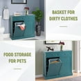 thumbnail image 5 of Tilt Out Trash Can Cabinet with Double Hidden Trash Can Holder, Kitchen Free Standing Recycling Cabinet,Dog Proof Trash Can,Wood (Teal), 5 of 18