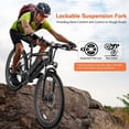 thumbnail image 5 of Electric Bike for Adults, 27.5" E-Mountain Bike, Lockable Suspension Fork, 500W Power Motor, 48V/10.4AH, 19.8 MPH, 21 Speed, UL2849 Certified, White, 5 of 7