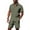 Army Green, variant on WWV Men's Shirt and Short Sets Lapel Short Sleeve Pocket Button Shirt Mid Waist Shorts Outfits Solid Color Stylish Loose Fit Party Leisure Suit Army Green L