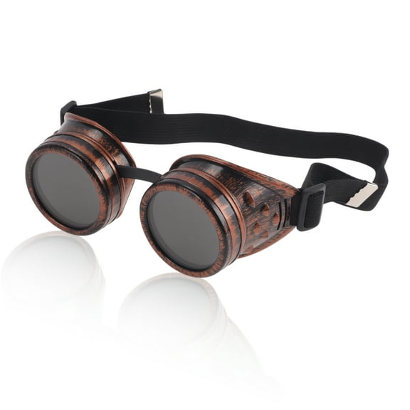 Unique Bargains 1 Pc Motorcycle Riding Goggles Glass ABS Cycling Sunglasses Black Lens Red Copper Frame